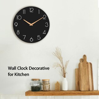 Foto 3 | Foto 3 | Reloj De Pared Cicininc De Madera Silencioso No Hace Tictac 30 Cm Negro - Venta Internacional.