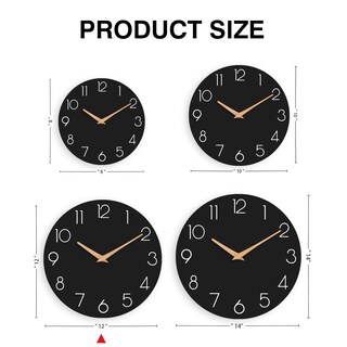 Foto 5 | Foto 5 | Reloj De Pared Cicininc De Madera Silencioso No Hace Tictac 30 Cm Negro - Venta Internacional.