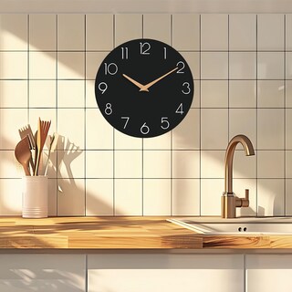Foto 7 | Foto 7 | Reloj De Pared Cicininc De Madera Silencioso No Hace Tictac 30 Cm Negro - Venta Internacional.