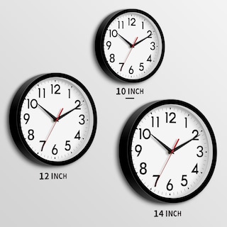 Foto 3 | Foto 3 | Reloj De Pared Daxsmy Analógico De 25 Cm Silencioso Sin Tictac Negro - Venta Internacional.