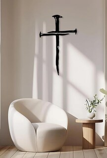Foto 4 | Foto 4 | Cruz De Pared Resaco Jesus De Metal De 35 6 X 65 6 Cm Negra Para Regalo - Venta Internacional.