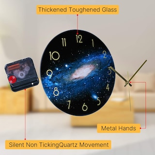 Foto 3 | Foto 3 | Reloj De Pared Vikmari Negro De 30 Cm  Redondo  Silencioso  Con Cristal Antitictac - Venta Internacional.