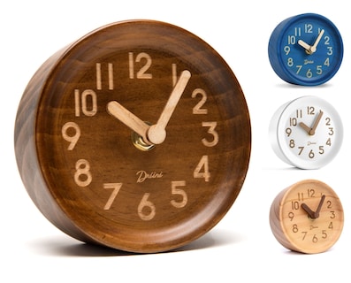 Foto 1 | Foto 1 | Reloj De Sobremesa Driini Analógico Madera De Pino 11 Cm Madera De Pino Oscura - Venta Internacional.