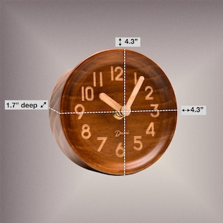 Foto 3 | Foto 3 | Reloj De Sobremesa Driini Analógico Madera De Pino 11 Cm Madera De Pino Oscura - Venta Internacional.