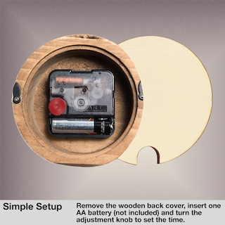 Foto 4 | Foto 4 | Reloj De Sobremesa Driini Analógico Madera De Pino 11 Cm Madera De Pino Oscura - Venta Internacional.