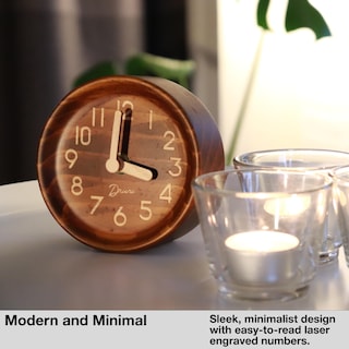 Foto 6 | Foto 6 | Reloj De Sobremesa Driini Analógico Madera De Pino 11 Cm Madera De Pino Oscura - Venta Internacional.