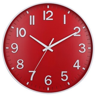Foto 1 | Foto 1 | Reloj De Pared Hzdhclh Rojo De 30 Cm Funciona Con Pilas Silencioso No Hace Tictac - Venta Internacional.