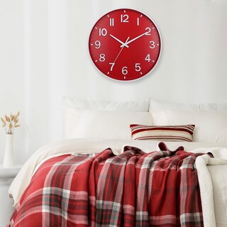 Foto 4 | Foto 4 | Reloj De Pared Hzdhclh Rojo De 30 Cm Funciona Con Pilas Silencioso No Hace Tictac - Venta Internacional.