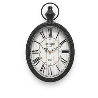 Foto 1 | Foto 1 | Reloj De Pared Mterry Pequeño Retro Ovalado Diseño Antiguo Negro - Venta Internacional.