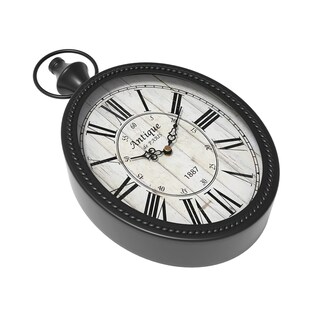 Foto 3 | Foto 3 | Reloj De Pared Mterry Pequeño Retro Ovalado Diseño Antiguo Negro - Venta Internacional.