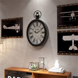 Foto 5 | Foto 5 | Reloj De Pared Mterry Pequeño Retro Ovalado Diseño Antiguo Negro - Venta Internacional.