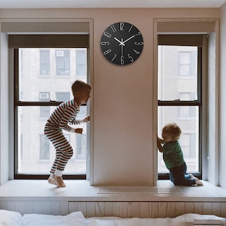 Foto 6 | Foto 6 | Reloj De Pared Faupugh  Funciona Con Pilas  30 Cm  Negro Silencioso - Venta Internacional.