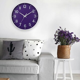 Foto 2 | Foto 2 | Reloj De Pared Hzdhclh Morado De 30 Cm Funciona Con Pilas Y Silencioso - Venta Internacional.