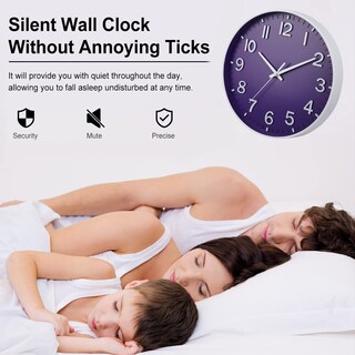 Foto 5 | Foto 5 | Reloj De Pared Hzdhclh Morado De 30 Cm Funciona Con Pilas Y Silencioso - Venta Internacional.