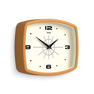 Foto 2 | Foto 2 | Reloj De Pared Jones Clocks Movie Retro 25 5 X 19 5 Cm Color Amarillo Mostaza - Venta Internacional.