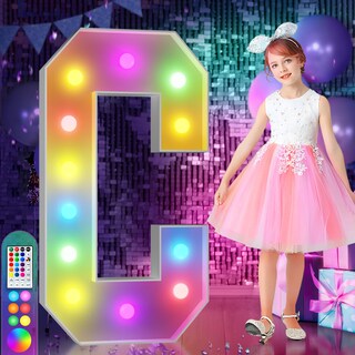 Foto 1 | Foto 1 | Carpa Colorida En Forma De C Con Diseño De Letras Iluminadas Impresv De 4 Pies Con Mando A Distancia - Venta Internacional.