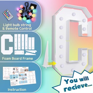 Foto 5 | Foto 5 | Carpa Colorida En Forma De C Con Diseño De Letras Iluminadas Impresv De 4 Pies Con Mando A Distancia - Venta Internacional.