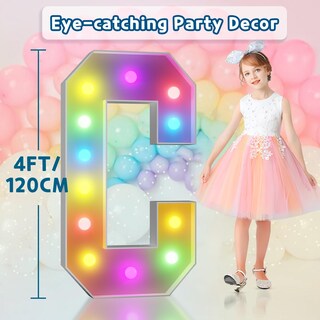 Foto 6 | Foto 6 | Carpa Colorida En Forma De C Con Diseño De Letras Iluminadas Impresv De 4 Pies Con Mando A Distancia - Venta Internacional.