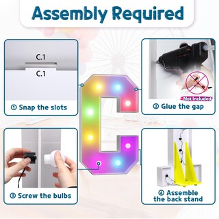 Foto 4 | Foto 4 | Marquee Light Up Letters Imprev 3 Pies X 18 Colores Con Mando A Distancia - Venta Internacional.