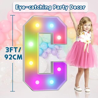 Foto 6 | Foto 6 | Marquee Light Up Letters Imprev 3 Pies X 18 Colores Con Mando A Distancia - Venta Internacional.