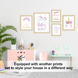 Foto 2 | Foto 2 | Arte Decorativo De Pared De Hannah Funny Woodland Baby Nursery Paquete De 5 - Venta Internacional.