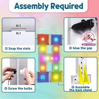 Foto 4 | Foto 4 | Carpa Colorida H Con Diseño De Letras Iluminadas Impresv De 4 Pies Con Mando A Distancia - Venta Internacional.