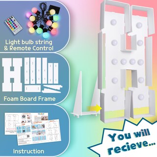 Foto 5 | Foto 5 | Carpa Colorida H Con Diseño De Letras Iluminadas Impresv De 4 Pies Con Mando A Distancia - Venta Internacional.