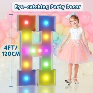 Foto 6 | Foto 6 | Carpa Colorida H Con Diseño De Letras Iluminadas Impresv De 4 Pies Con Mando A Distancia - Venta Internacional.