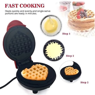 Foto 3 | Foto 3 | Máquina De Gofres Mini Red Waffle Heart 350w 220-240v - Venta Internacional.