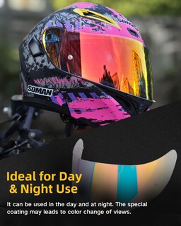 Foto 2 | Foto 2 | Reemplazos De Visera De Casco Soman K1s Con Protección Uv Tintada - Venta Internacional.