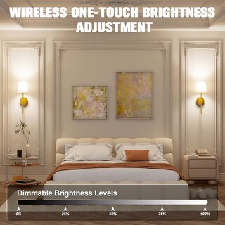 Foto 2 | Foto 2 | Lámpara De Pared Jofios Funciona Con Pilas 50 Cm Con Mando A Distancia 2 Unidades Color Dorado - Venta Internacional.