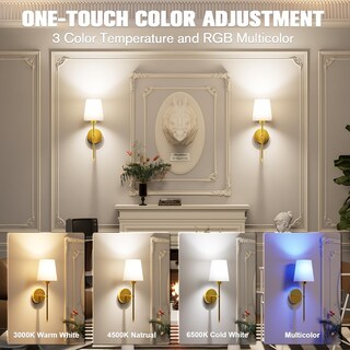 Foto 4 | Foto 4 | Lámpara De Pared Jofios Funciona Con Pilas 50 Cm Con Mando A Distancia 2 Unidades Color Dorado - Venta Internacional.