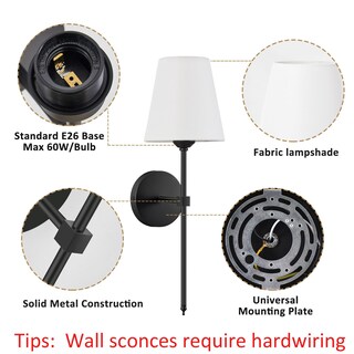 Foto 7 | Foto 7 | Aplique De Pared Kuaugst Retro Industrial Con Pantalla De Tela Blanca - Venta Internacional.