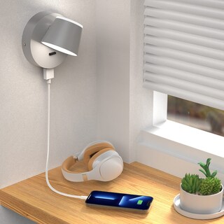 Foto 6 | Foto 6 | Lámpara De Pared Led Ursola Con Puerto De Carga Usb Color Gris - Venta Internacional.