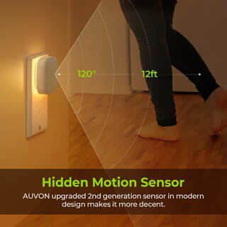Foto 4 | Foto 4 | Luz Nocturna Auvon Enchufable Con Retroiluminación Led Y Sensor De Movimiento Paquete De 4 - Venta Internacional.