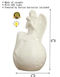 Foto 3 | Foto 3 | Figura Decorativa Adavas.y&g Angel Con Luz Led De 20 Cm - Venta Internacional.