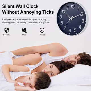 Foto 4 | Foto 4 | Reloj De Pared Hzdhclh Azul Marino De 30 Cm Funciona Con Pilas Y Silencioso - Venta Internacional.