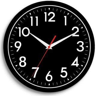 Foto 1 | Foto 1 | Reloj De Pared Daxsmy Negro De 25 Cm Funciona Con Pilas Y Silencioso - Venta Internacional.