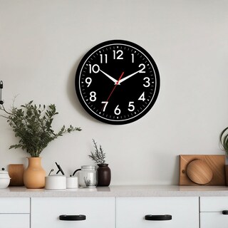 Foto 5 | Foto 5 | Reloj De Pared Daxsmy Negro De 25 Cm Funciona Con Pilas Y Silencioso - Venta Internacional.