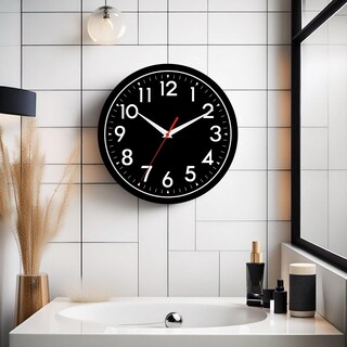 Foto 6 | Foto 6 | Reloj De Pared Daxsmy Negro De 25 Cm Funciona Con Pilas Y Silencioso - Venta Internacional.