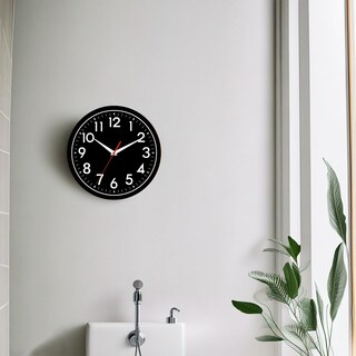 Foto 7 | Foto 7 | Reloj De Pared Daxsmy Negro De 25 Cm Funciona Con Pilas Y Silencioso - Venta Internacional.