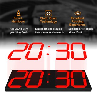 Foto 5 | Foto 5 | Reloj De Pared Digital Chkosda Led Grande Con Mando A Distancia Rojo - Venta Internacional.