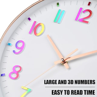 Foto 5 | Foto 5 | Reloj De Pared Hzdhclh Para Niños  Funciona Con Pilas  30 Cm  Silencioso  No Hace Tictac - Venta Internacional.