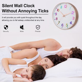 Foto 6 | Foto 6 | Reloj De Pared Hzdhclh Para Niños Funciona Con Pilas 30 Cm Silencioso No Hace Tictac - Venta Internacional.