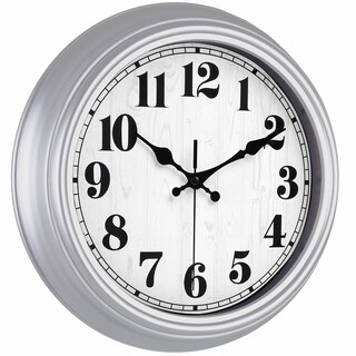 Foto 2 | Foto 2 | Reloj De Pared Jenlystime Retro De 30 Cm Silencioso No Hace Tictac Plateado - Venta Internacional.