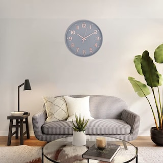 Foto 2 | Foto 2 | Reloj De Pared Hzdhclh Moderno De 30 Cm  Silencioso  No Hace Tictac  Gris Y Dorado - Venta Internacional.
