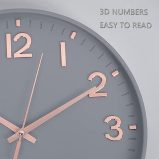 Foto 3 | Foto 3 | Reloj De Pared Hzdhclh Moderno De 30 Cm  Silencioso  No Hace Tictac  Gris Y Dorado - Venta Internacional.