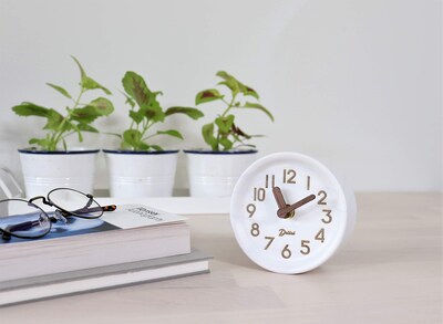 Foto 2 | Foto 2 | Reloj Analógico De Sobremesa Driini De Madera De Pino De 11 Cm Color Blanco - Venta Internacional.