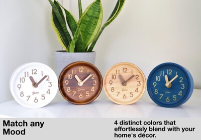 Foto 6 | Foto 6 | Reloj Analógico De Sobremesa Driini De Madera De Pino De 11 Cm Color Blanco - Venta Internacional.