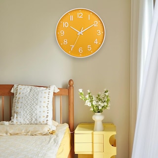 Foto 4 | Foto 4 | Reloj De Pared Hzdhclh Amarillo De 30 Cm  Funciona Con Pilas Y Silencioso - Venta Internacional.